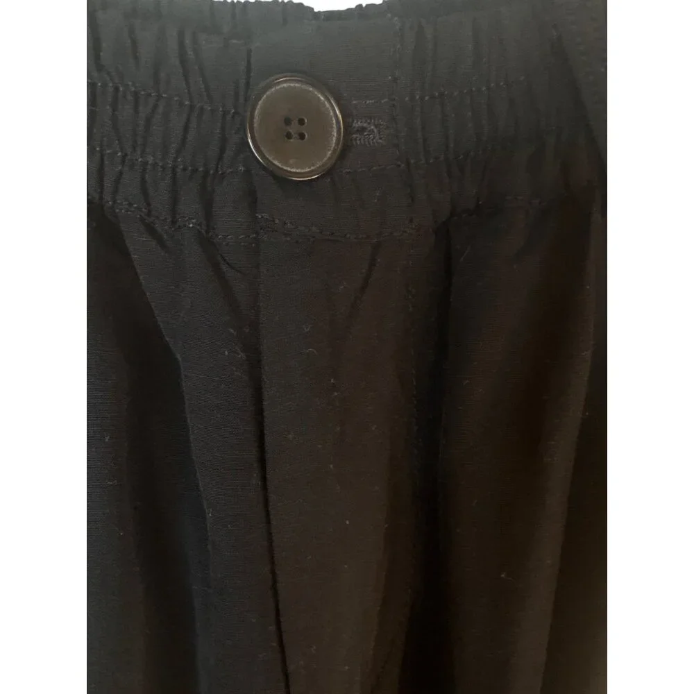 ZARA Cargo Pants XS Black Viscose & Linen